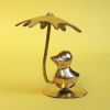 BR20751X - Duck with Umbrella solid Brass