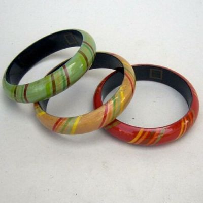 JR301 - Wooden Bracelet Painted, Assorted Colors