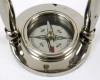 BR48654C - Brass Hanging Clock & Compass (Brown Face)